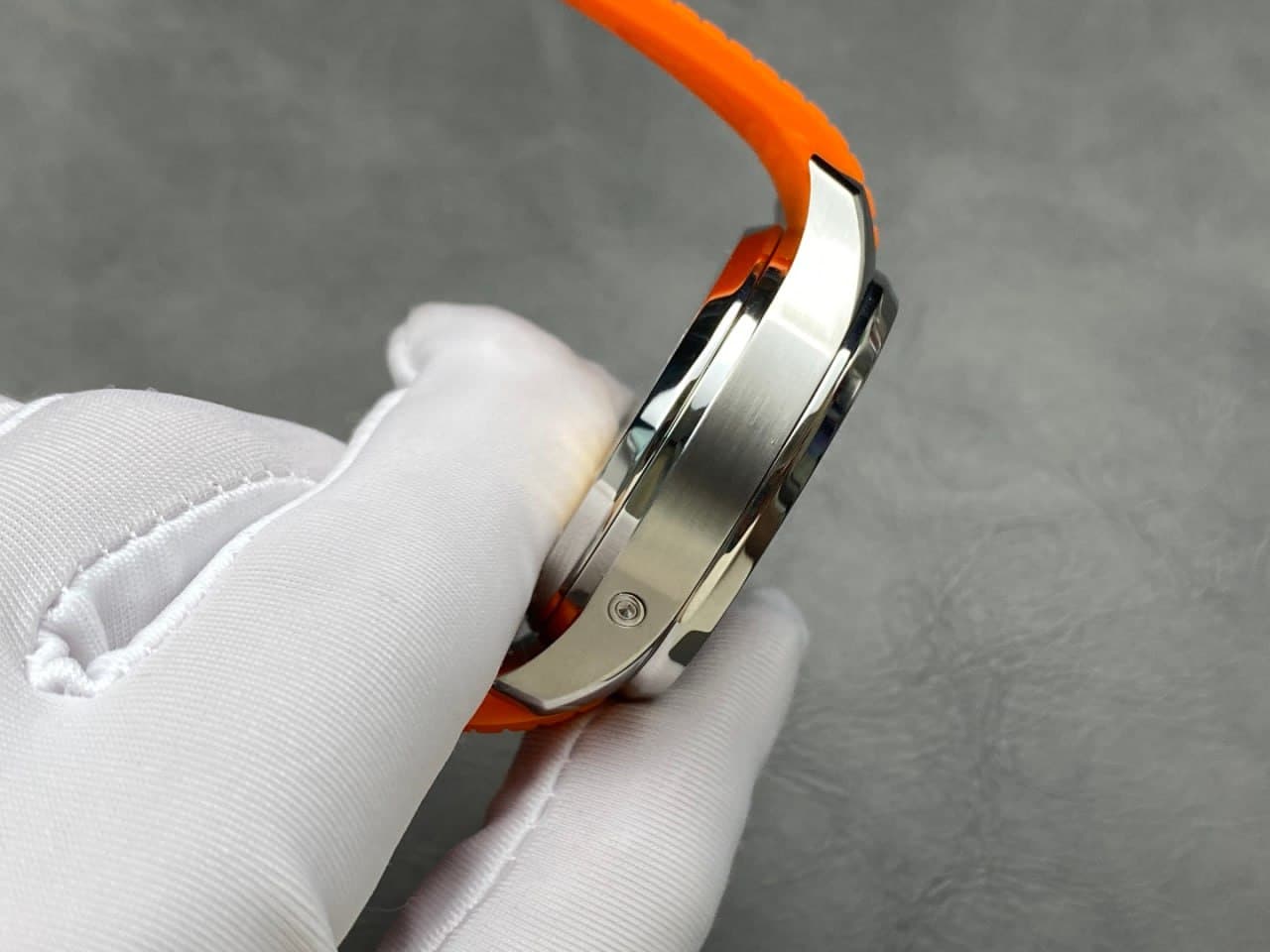 Patek Philippe Aquanaut Chronograph–Style Watch – Black Dial & Orange Strap