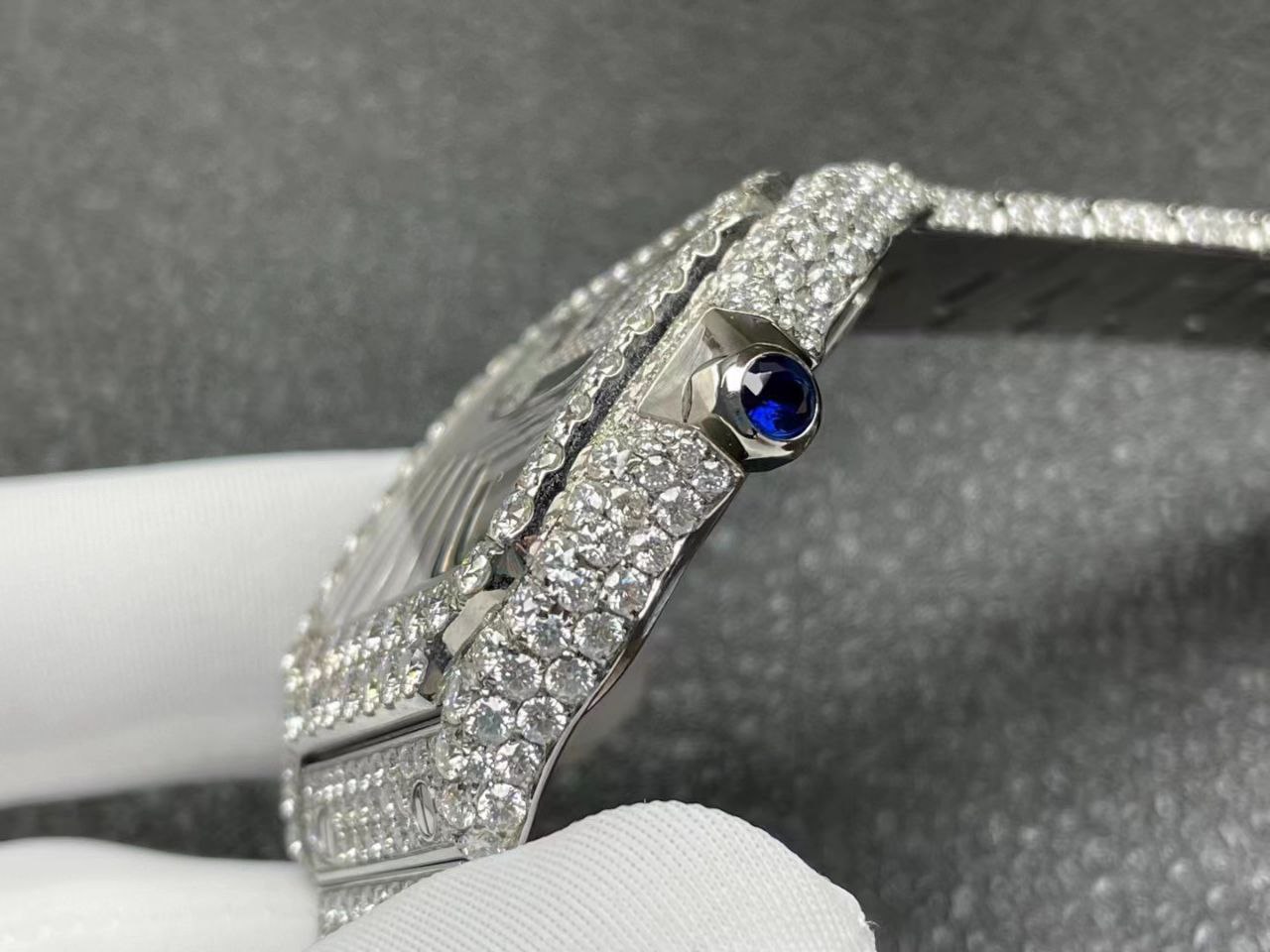 CARTIER Santos 40mm Full VVS Moissanite diamond