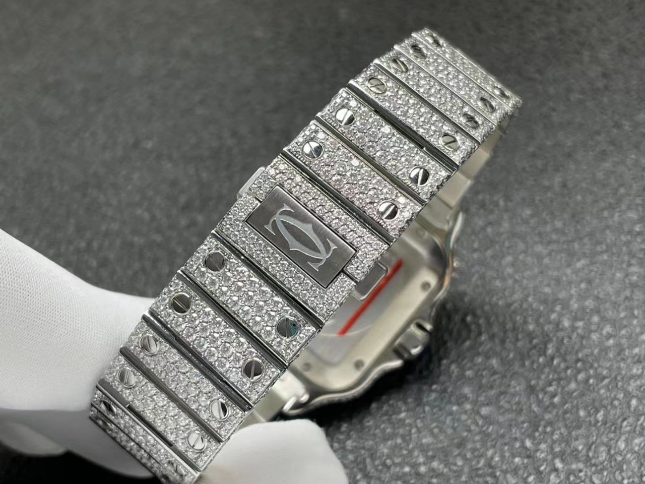 CARTIER Santos 40mm Full VVS Moissanite diamond