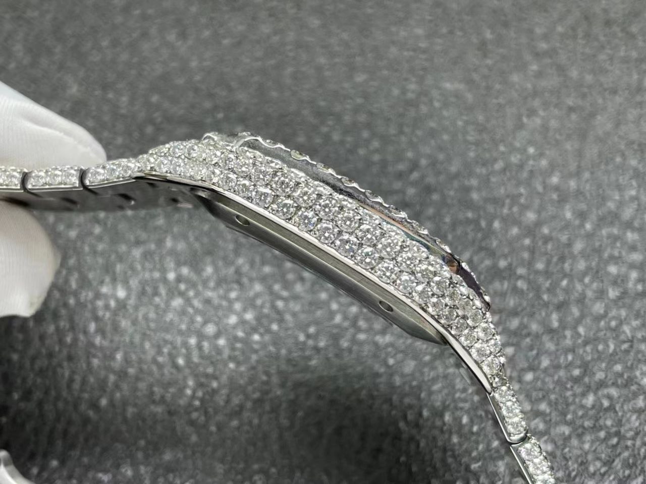 CARTIE Santos 40mm Full VVS Moissanite  diamond V arab