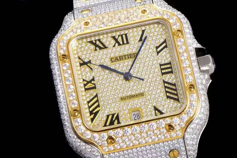 CARTIER Santos De Cartier 40mm Dia YG/SS Dia/Rmn