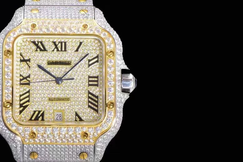 CARTIER Santos De Cartier 40mm Dia YG/SS Dia/Rmn