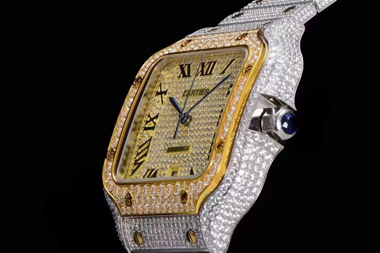 CARTIER Santos De Cartier 40mm Dia YG/SS Dia/Rmn