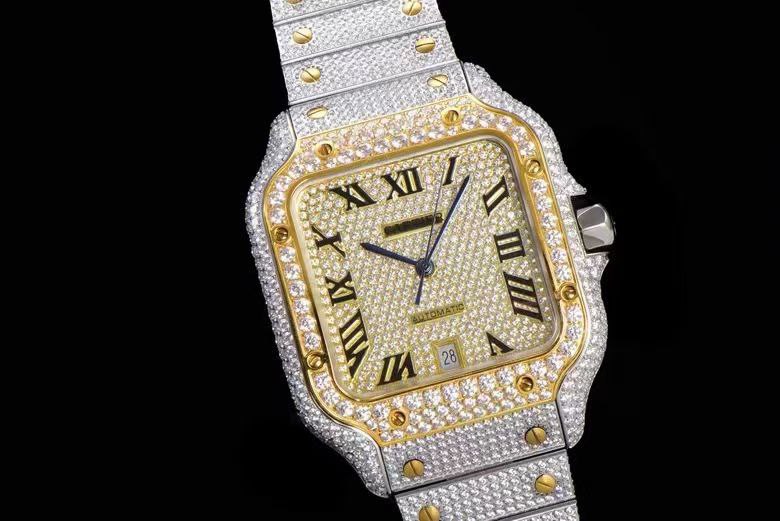 CARTIER Santos De Cartier 40mm Dia YG/SS Dia/Rmn