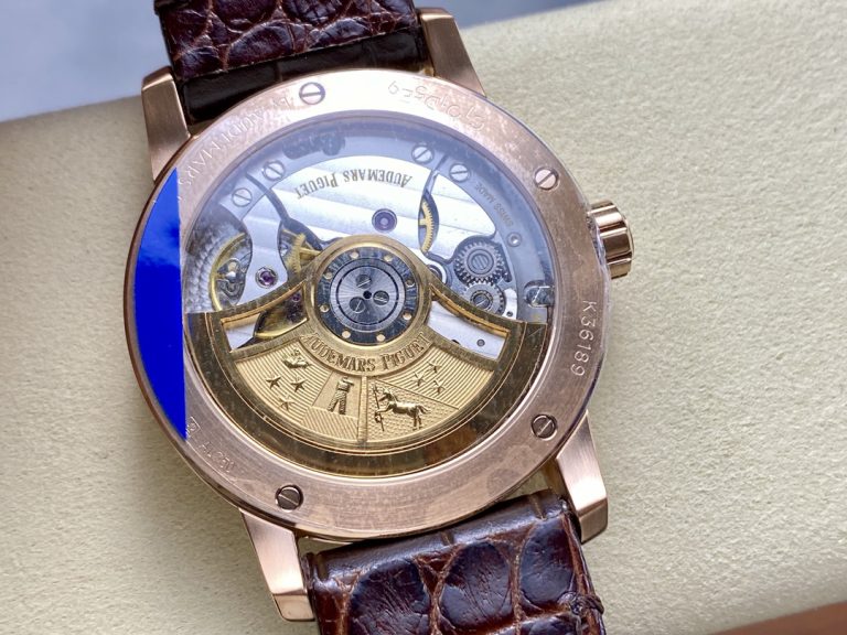 The Audemars Piguet  blue dial three needle automatic