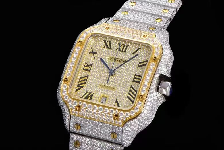 CARTIER Santos De Cartier 40mm Dia YG/SS Dia/Rmn