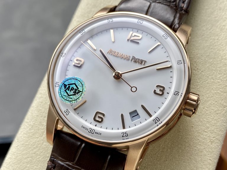 The Audemars Piguet  blue dial three needle automatic