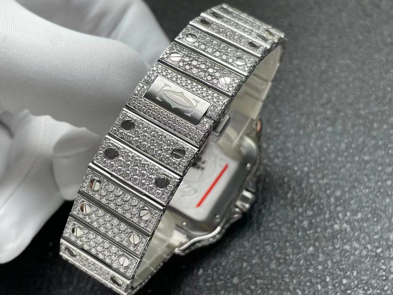 CARTIE Santos 40mm Full VVS Moissanite  diamond V arab