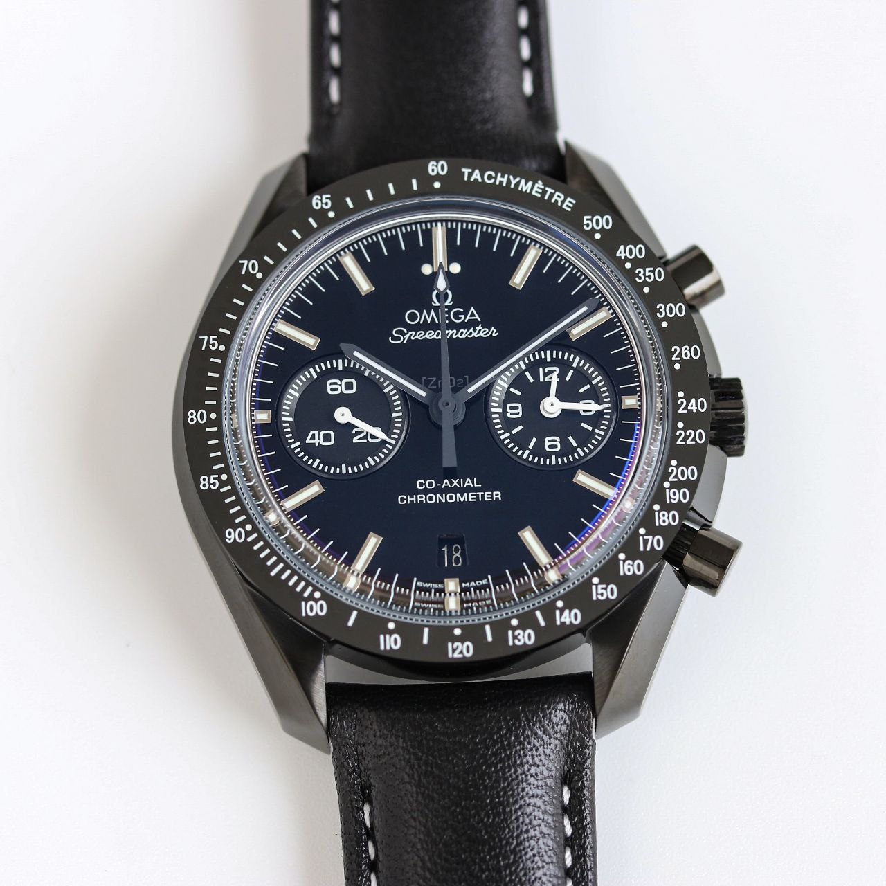 Omega Sp Black Leather Strapeedmaster
