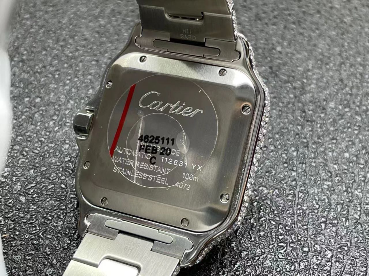 CARTIE Santos 40mm Full VVS Moissanite  diamond V arab