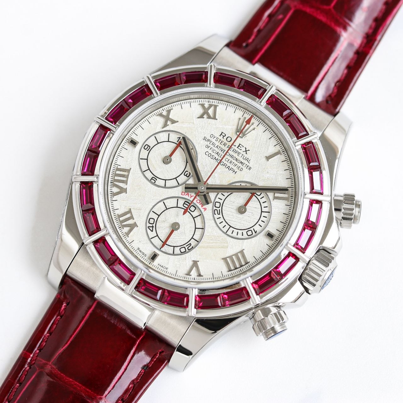 Daytona — Roman Meteorite Dial with 24 Rubies,
